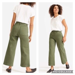 EUC Everlane wide leg crops (olive)